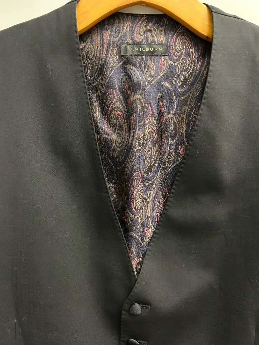 J. Hilburn Men's Suit Vest with Paisley Back